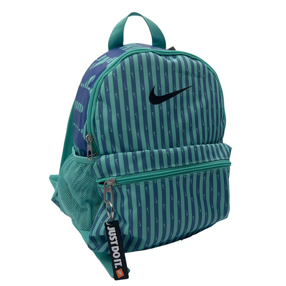 Nike Just Do It Brasilia Mini Backpack Travel Play Teal Blue Stripe FZ2619 NWT - Picture 5 of 9